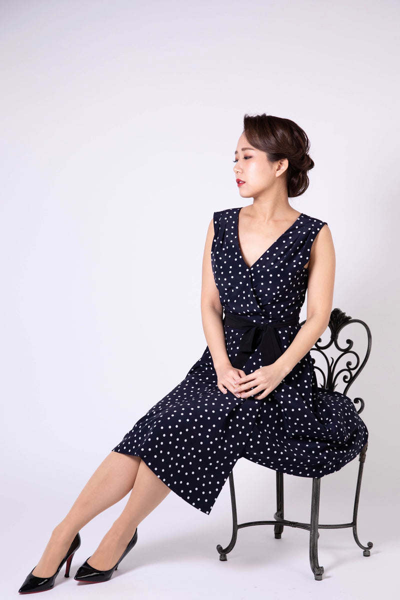 cache-coeur polka dot wrap dress