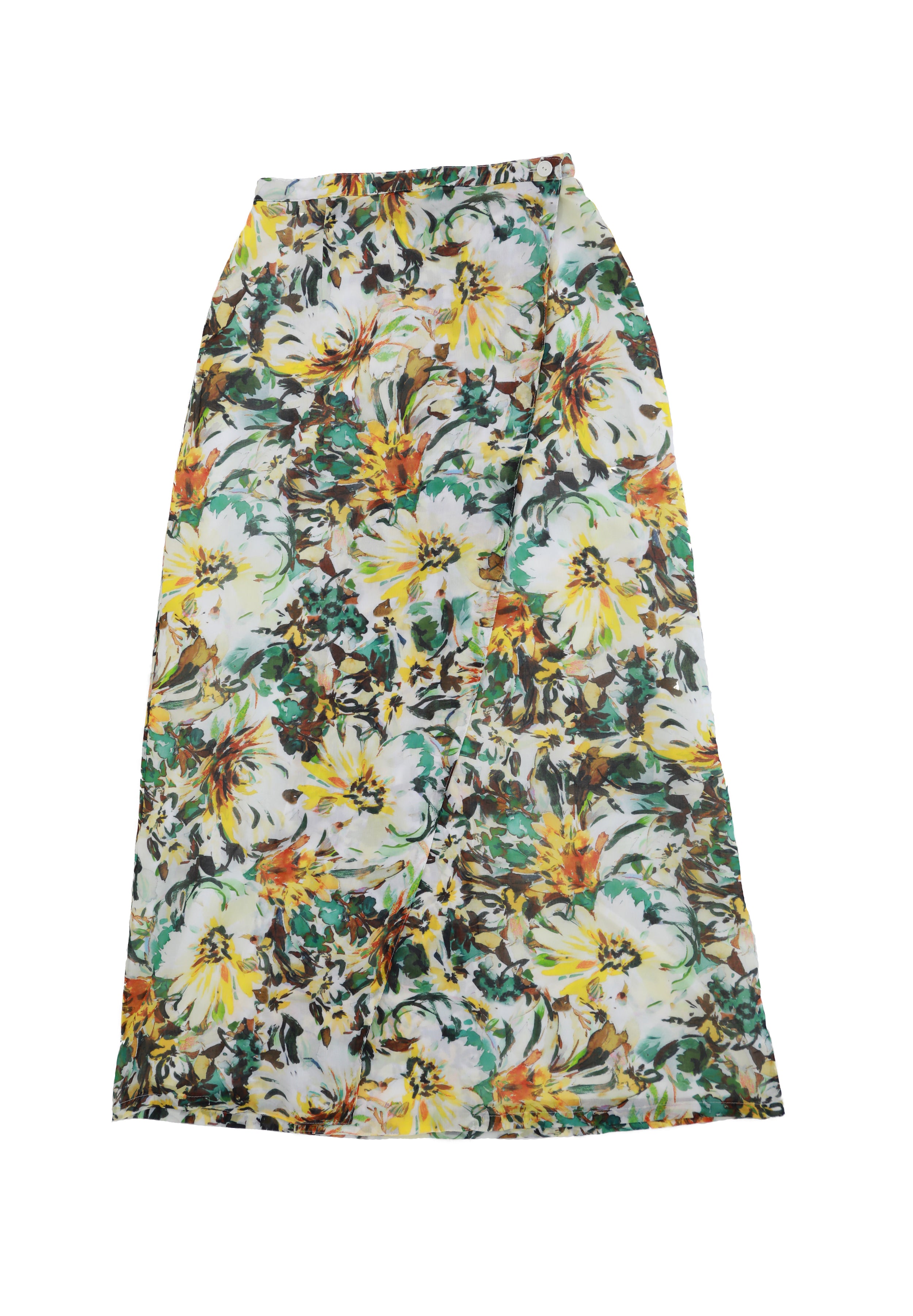 <transcy>cotton flower wrap skirt</transcy>