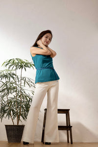 stretch smooth knit tops - emerald -