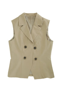 sleeveless jacket / pleats skirt co-ords