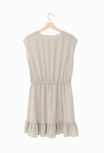 <transcy>linen-like french sleeve dress</transcy>