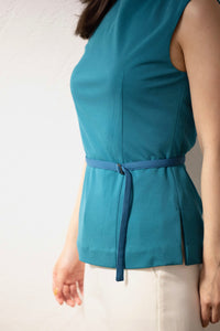 <transcy>stretch smooth knit tops - emerald -</transcy>